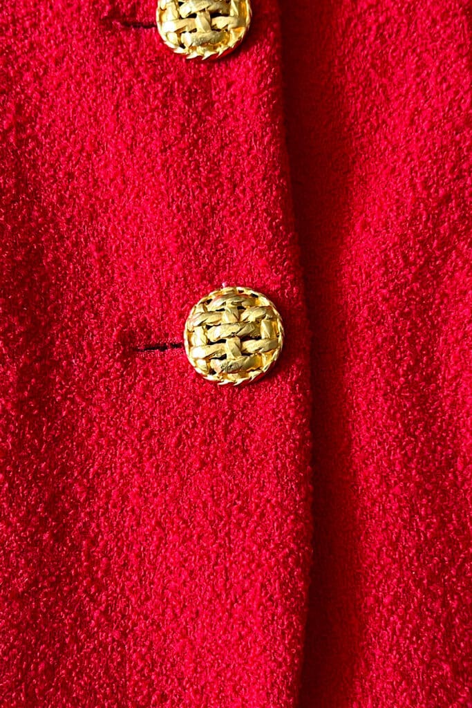 Basketweave buttons on Chanel jacket 