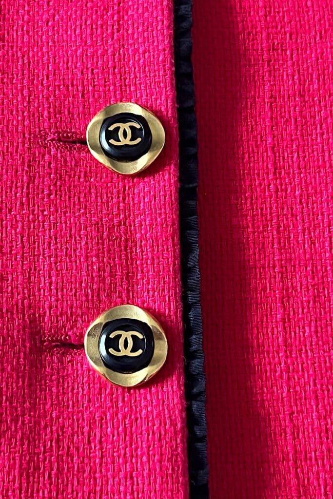 Chanel pink cotton tweed jacket